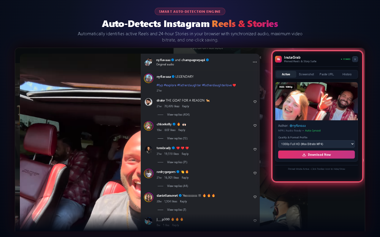 Step 1: Auto-Detect Reels & Stories in Browser